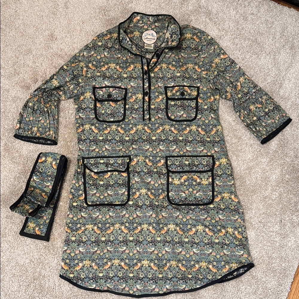 Almatrichi Floral Patterned Dress with waist band